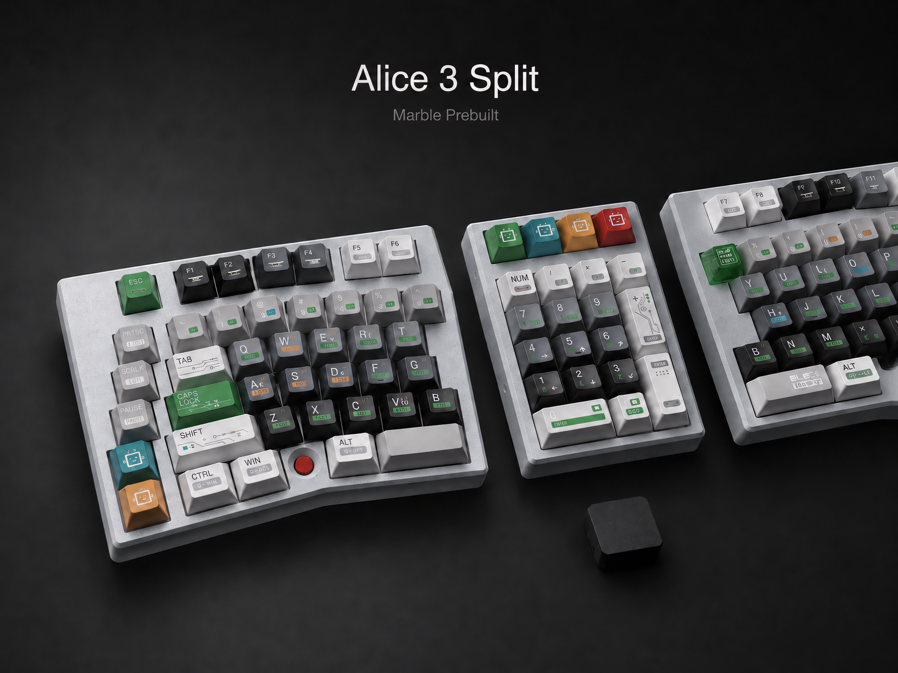 Alice Split Keyboard — Wireless 2.4G Full Layout, VIAL Hot-Swap