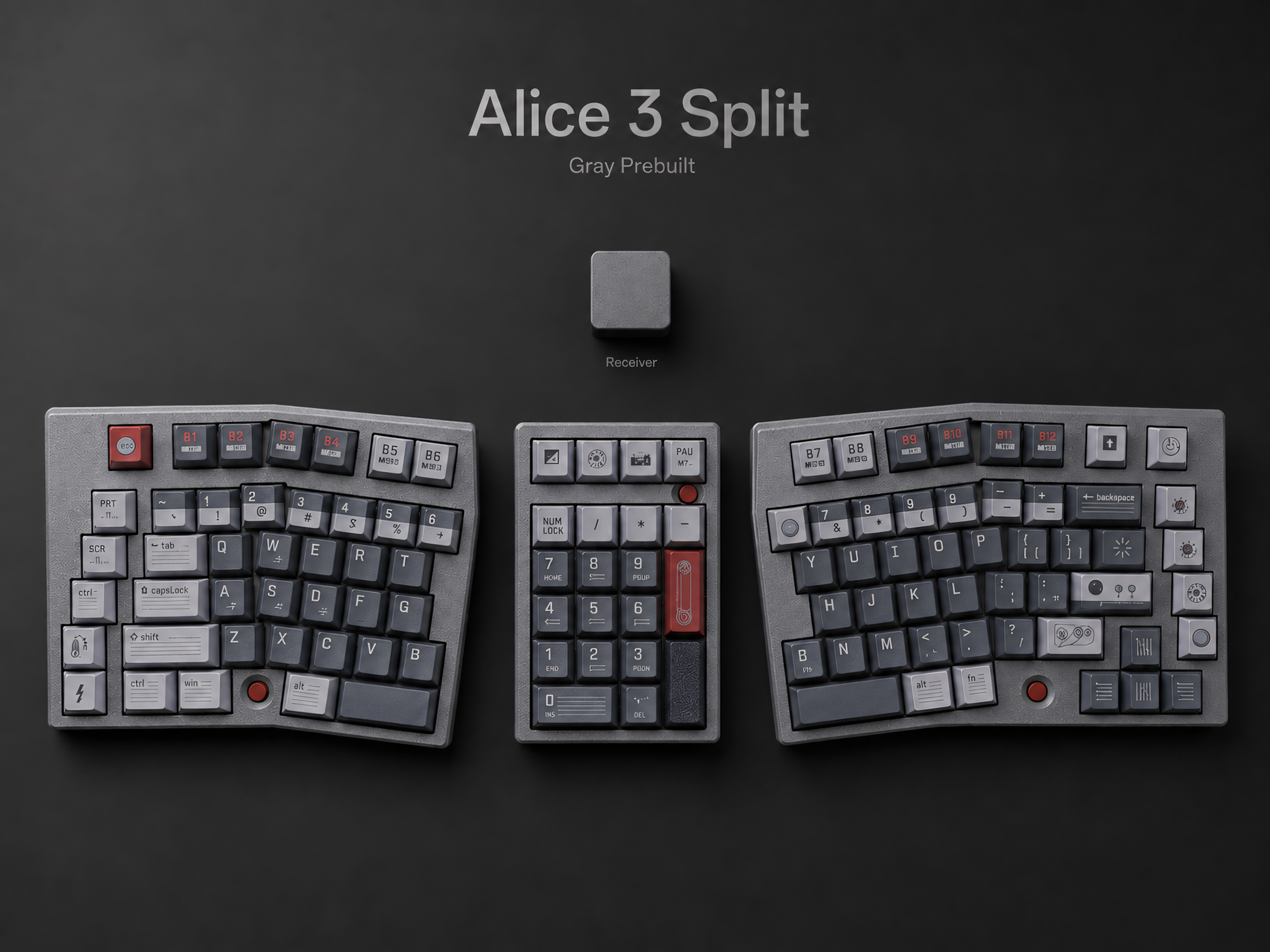 Alice Split Keyboard — Wireless 2.4G Full Layout, VIAL Hot-Swap