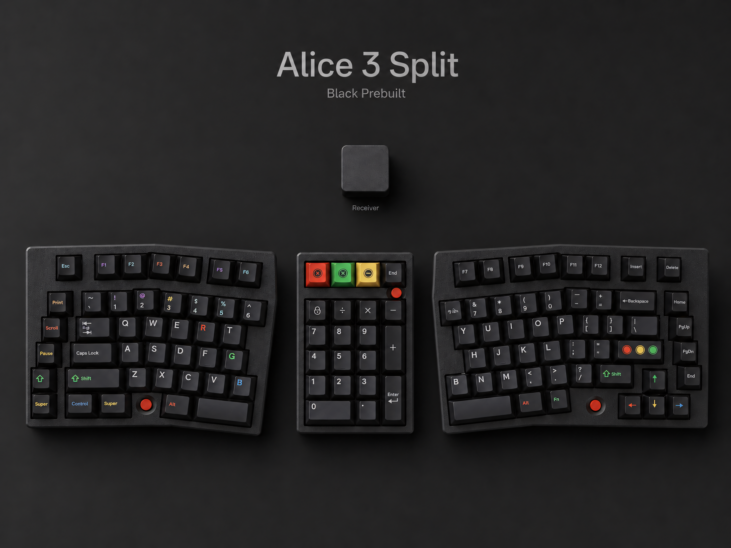 Alice Split Keyboard — Wireless 2.4G Full Layout, VIAL Hot-Swap
