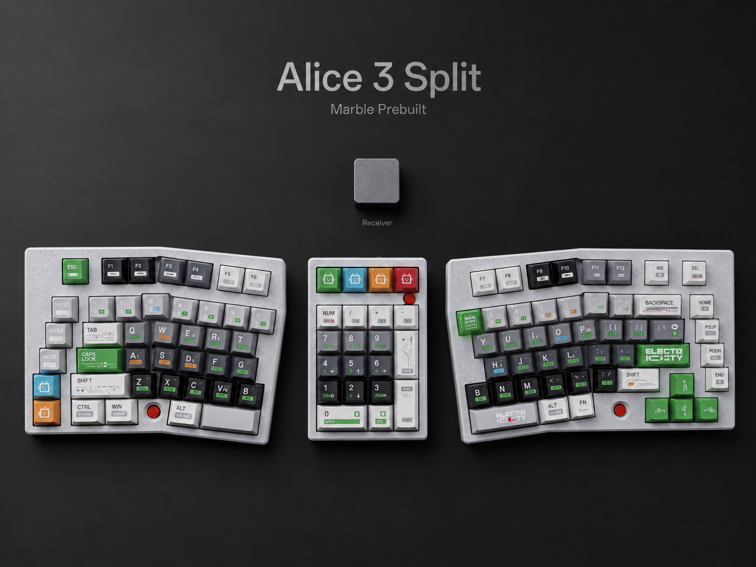 Alice Split Keyboard — Wireless 2.4G Full Layout, VIAL Hot-Swap