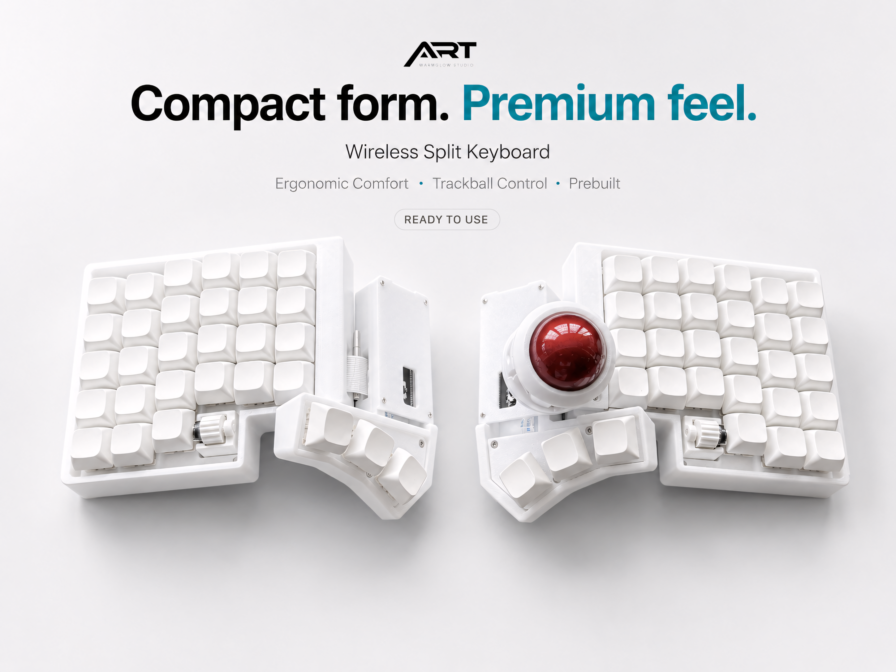 Wireless Split Trackball Keyboard | Prebuilt ZMK Ergonomic Mechanical Keyboard