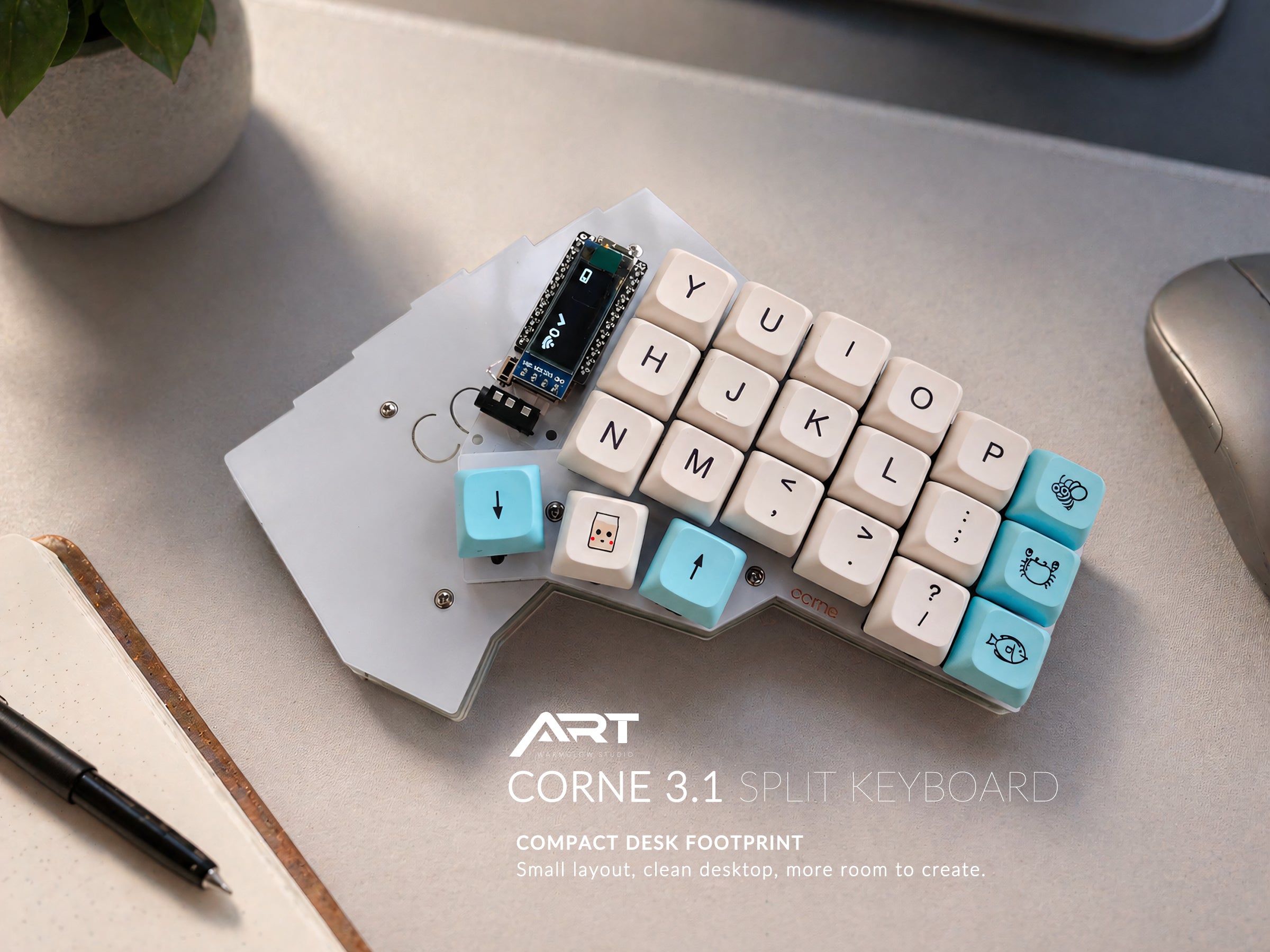 Corne 3.1 Wireless Split Keyboard — Bluetooth ZMK, MX Hot-Swap, Acrylic