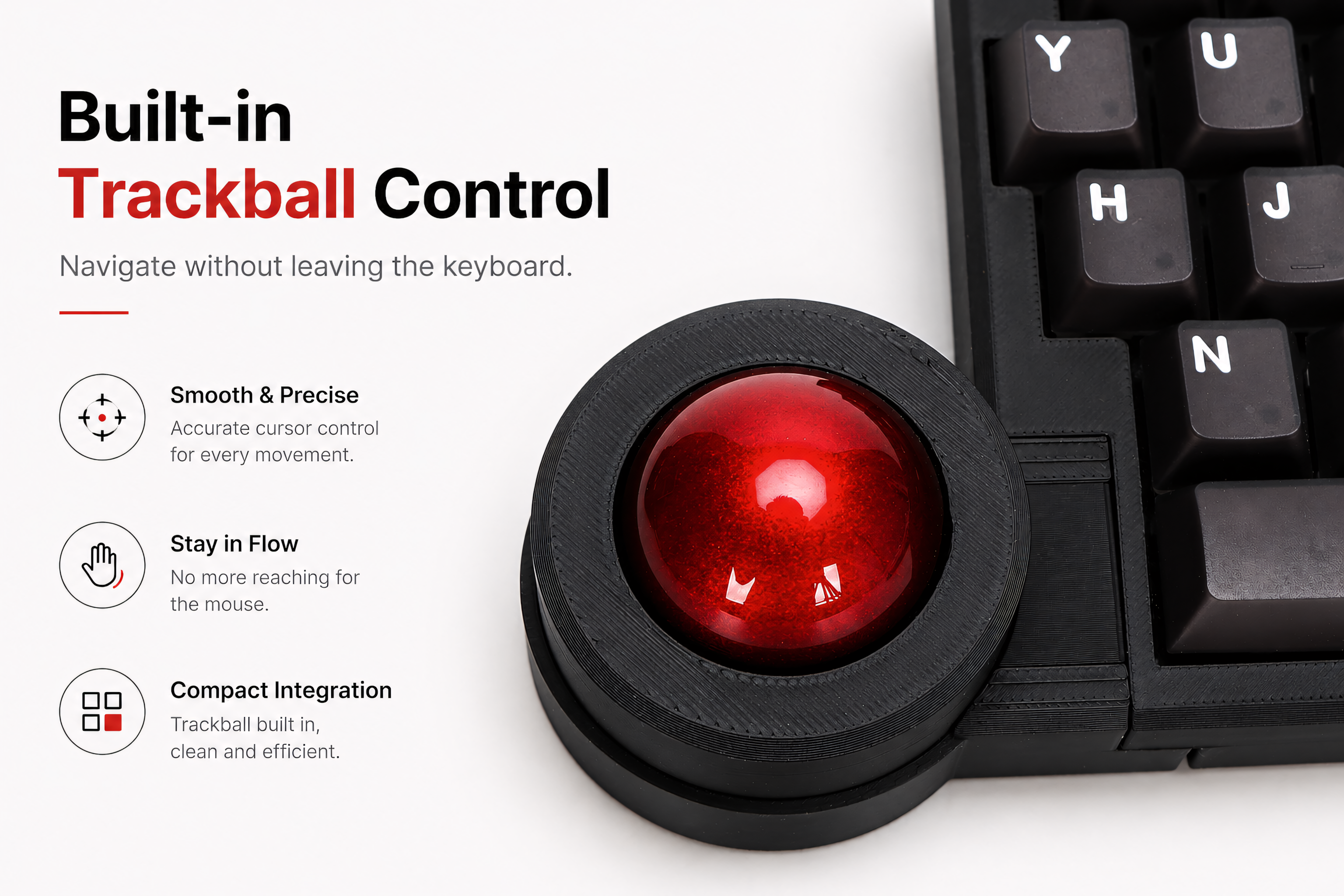 Split Trackball Mechanical Keyboard with OLED Display ā ZMK Wireless