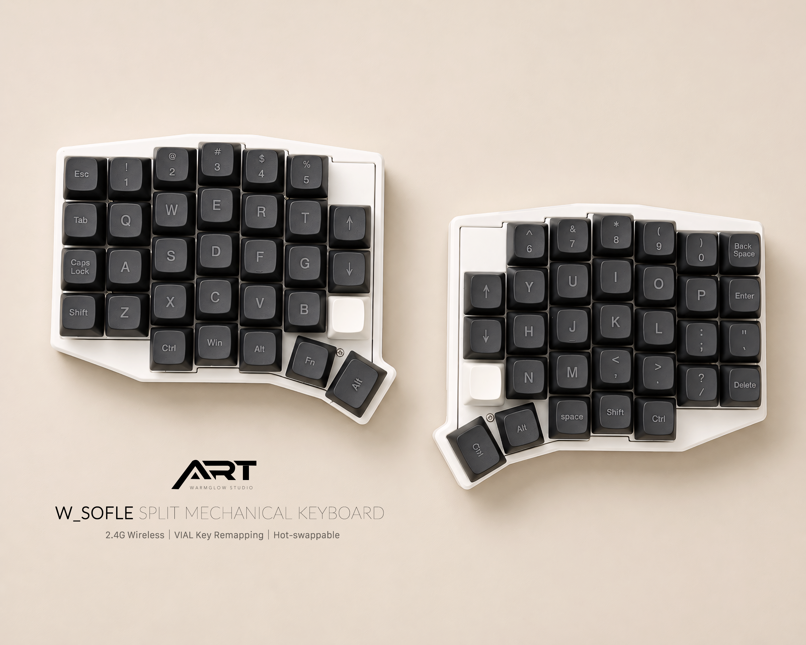 Sofle Split Ergonomic Keyboard — 2.4G Wireless, VIAL, Hot-Swap