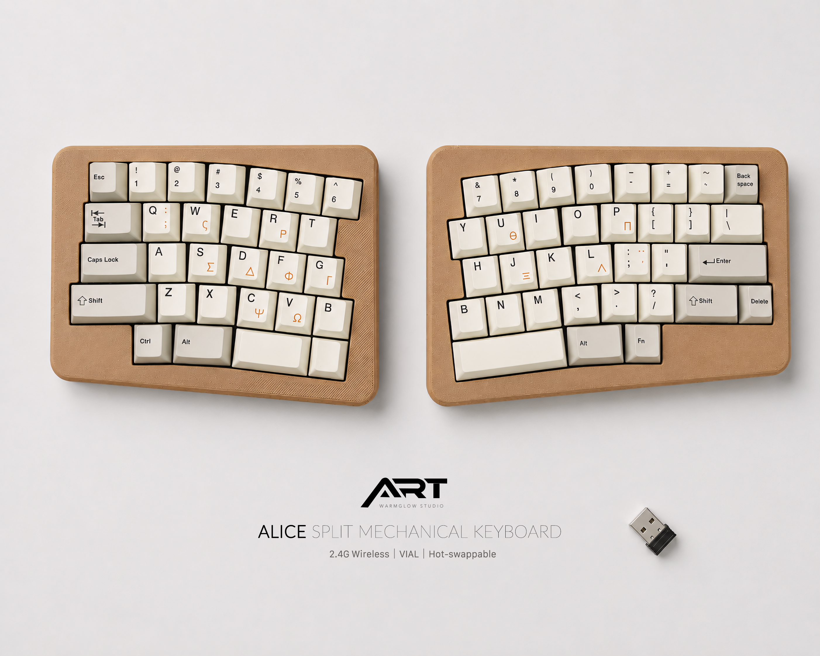 Alice Split Ergonomic Keyboard — 2.4G Wireless, VIAL, Hot-Swap
