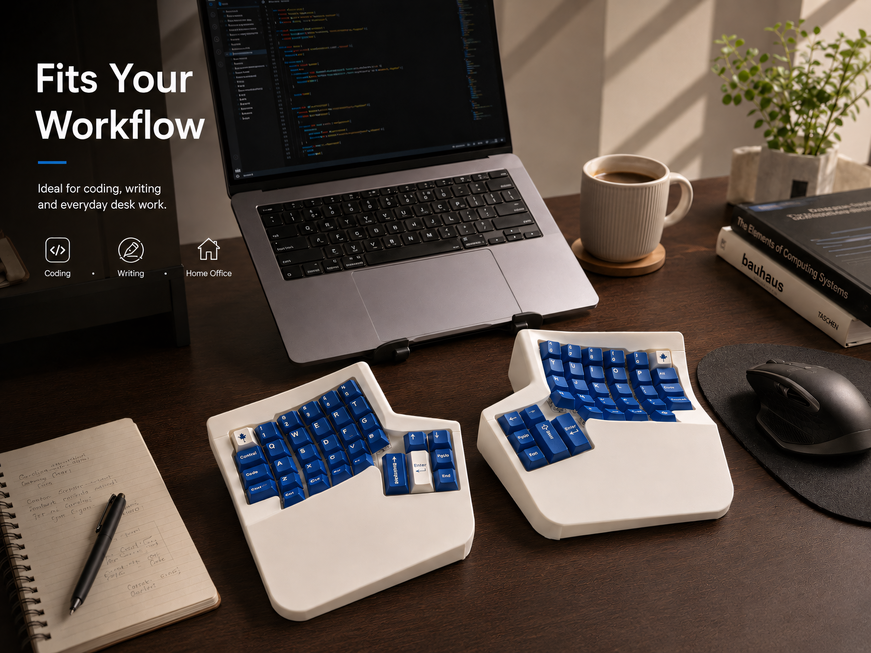 WK Ergo 360 Split Ergonomic Keyboard — 2.4G / ZMK Wireless, Hot-Swap