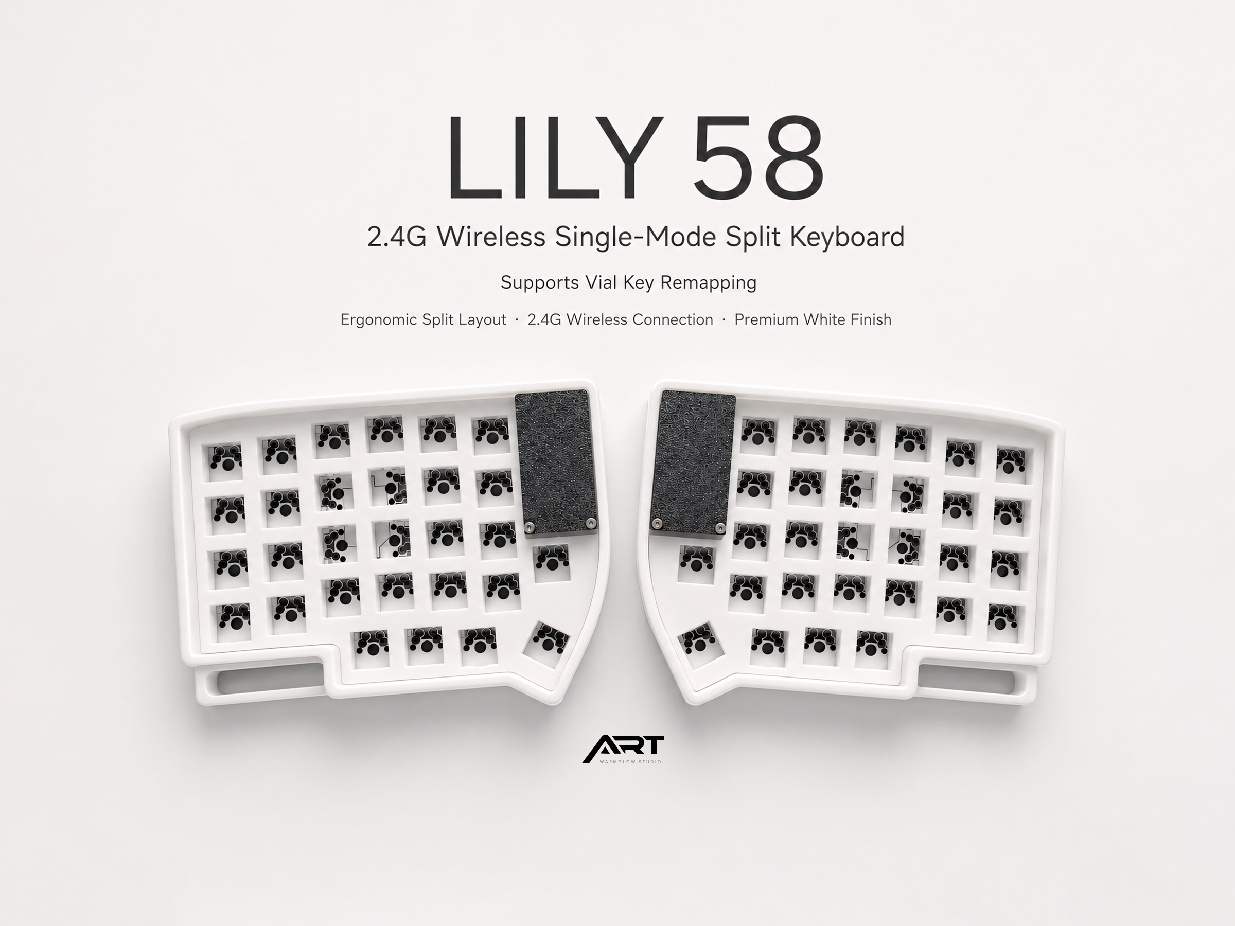 Lily58 Wireless Split Keyboard — 2.4G, VIAL Remappable, Barebone