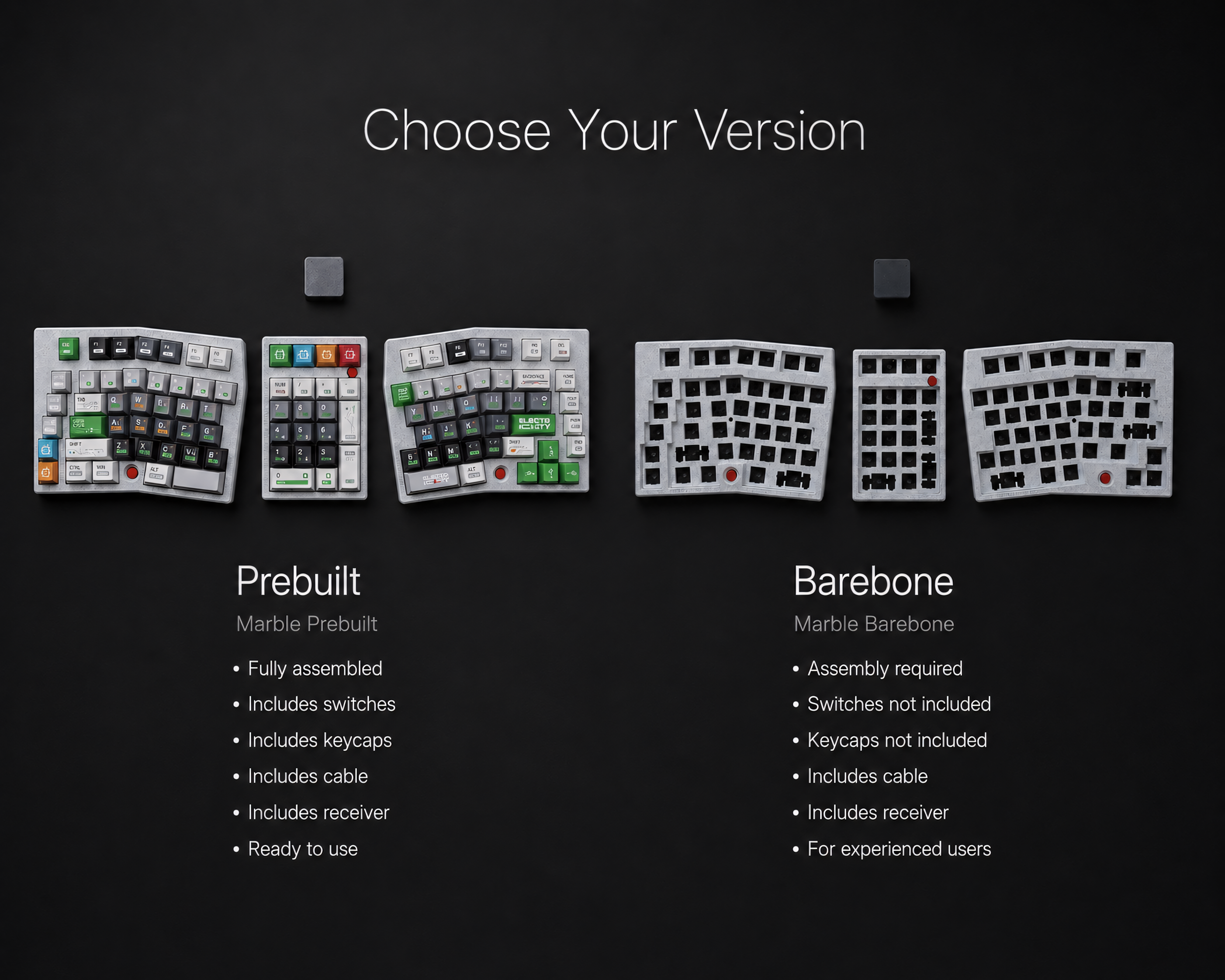Alice Split Keyboard — Wireless 2.4G Full Layout, VIAL Hot-Swap