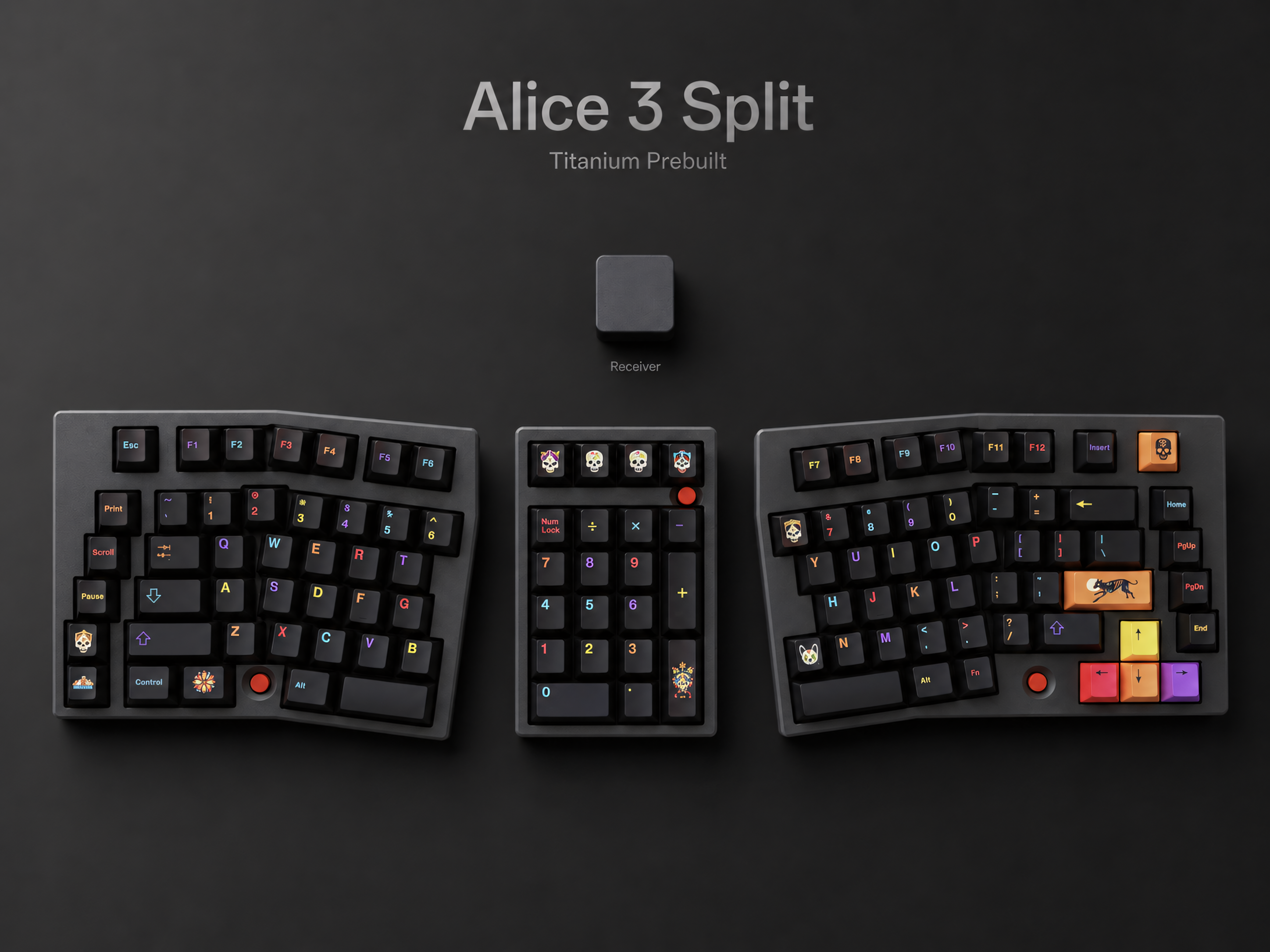 Alice Split Keyboard — Wireless 2.4G Full Layout, VIAL Hot-Swap