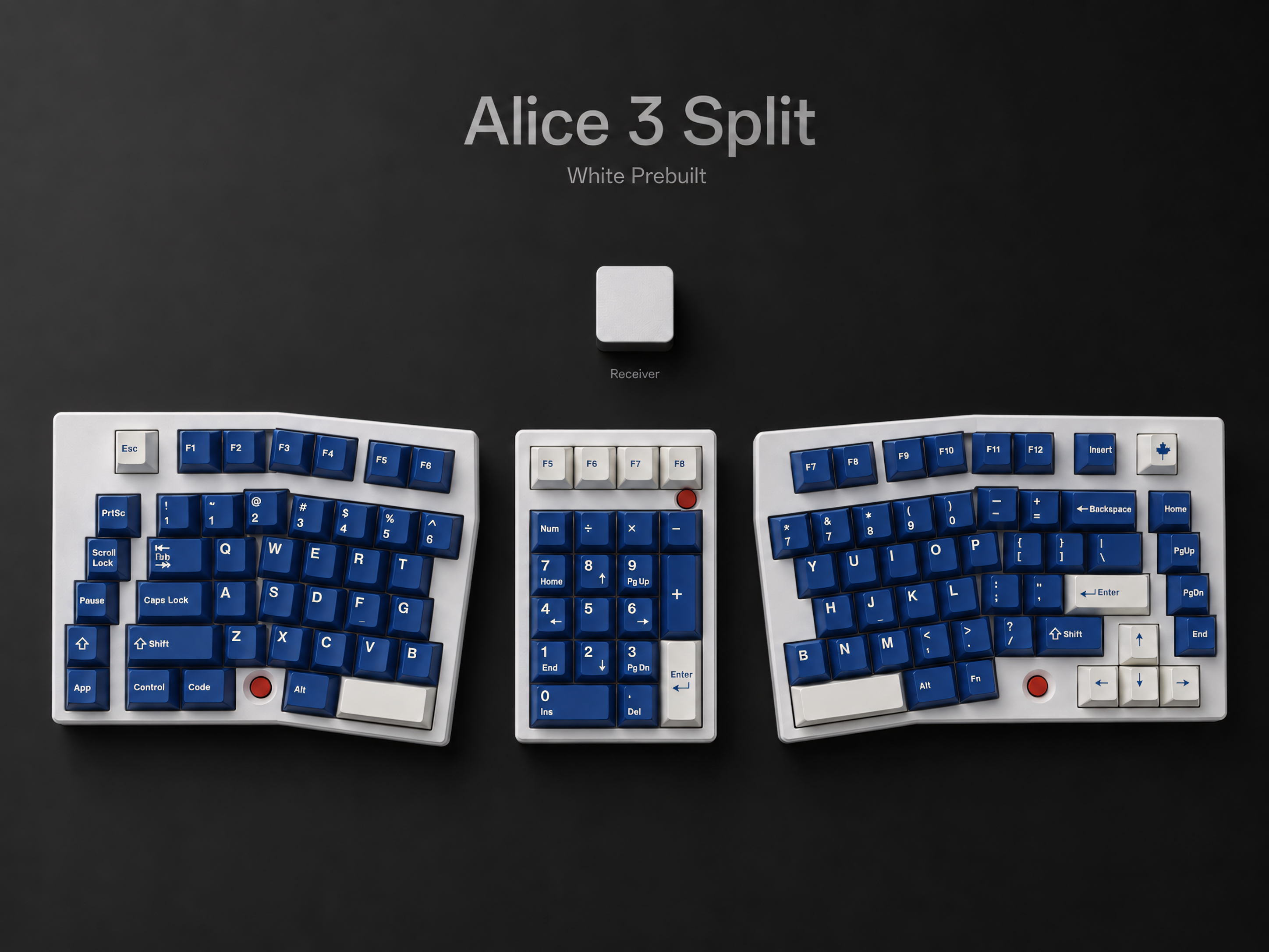 Alice Split Keyboard — Wireless 2.4G Full Layout, VIAL Hot-Swap