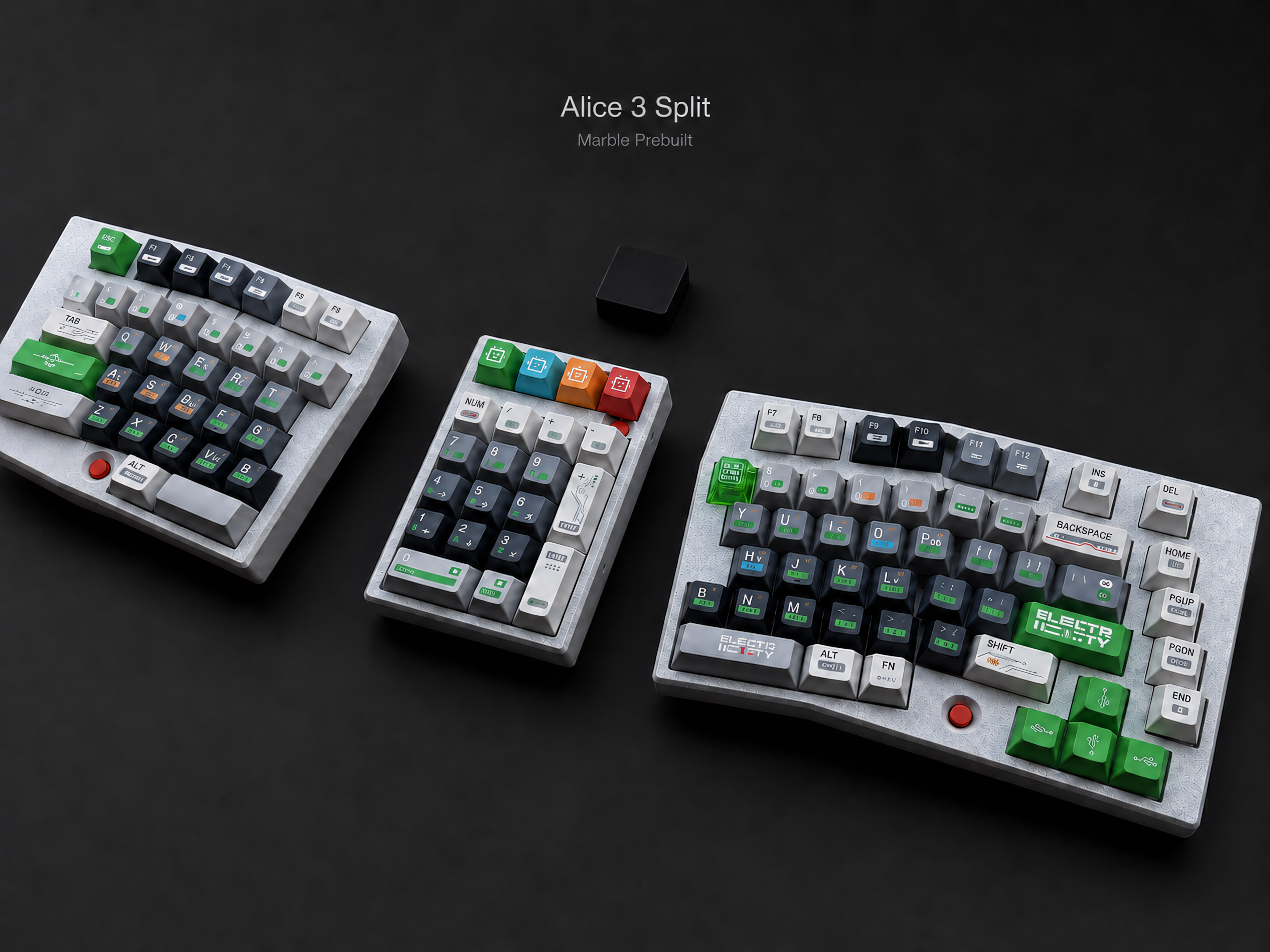 Alice Split Keyboard — Wireless 2.4G Full Layout, VIAL Hot-Swap