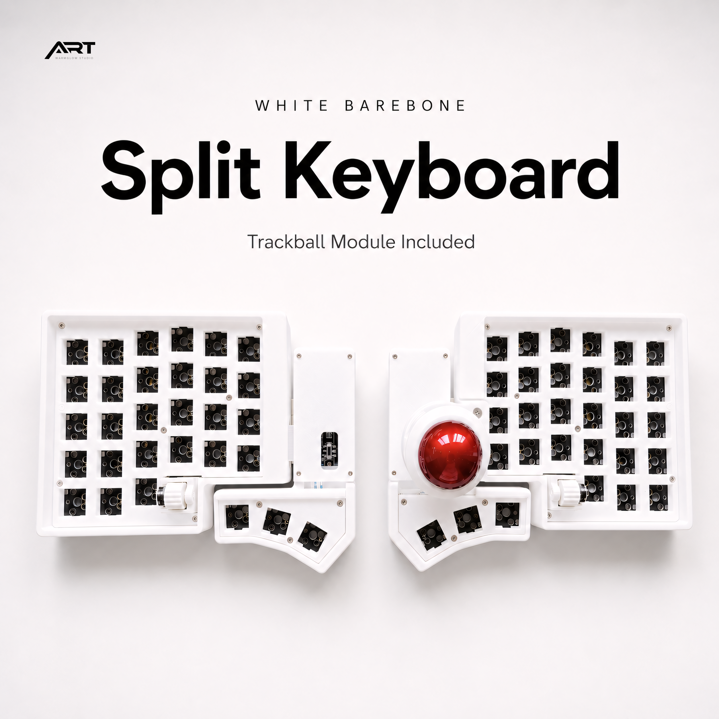 Wireless Split Trackball Keyboard | Prebuilt ZMK Ergonomic Mechanical Keyboard