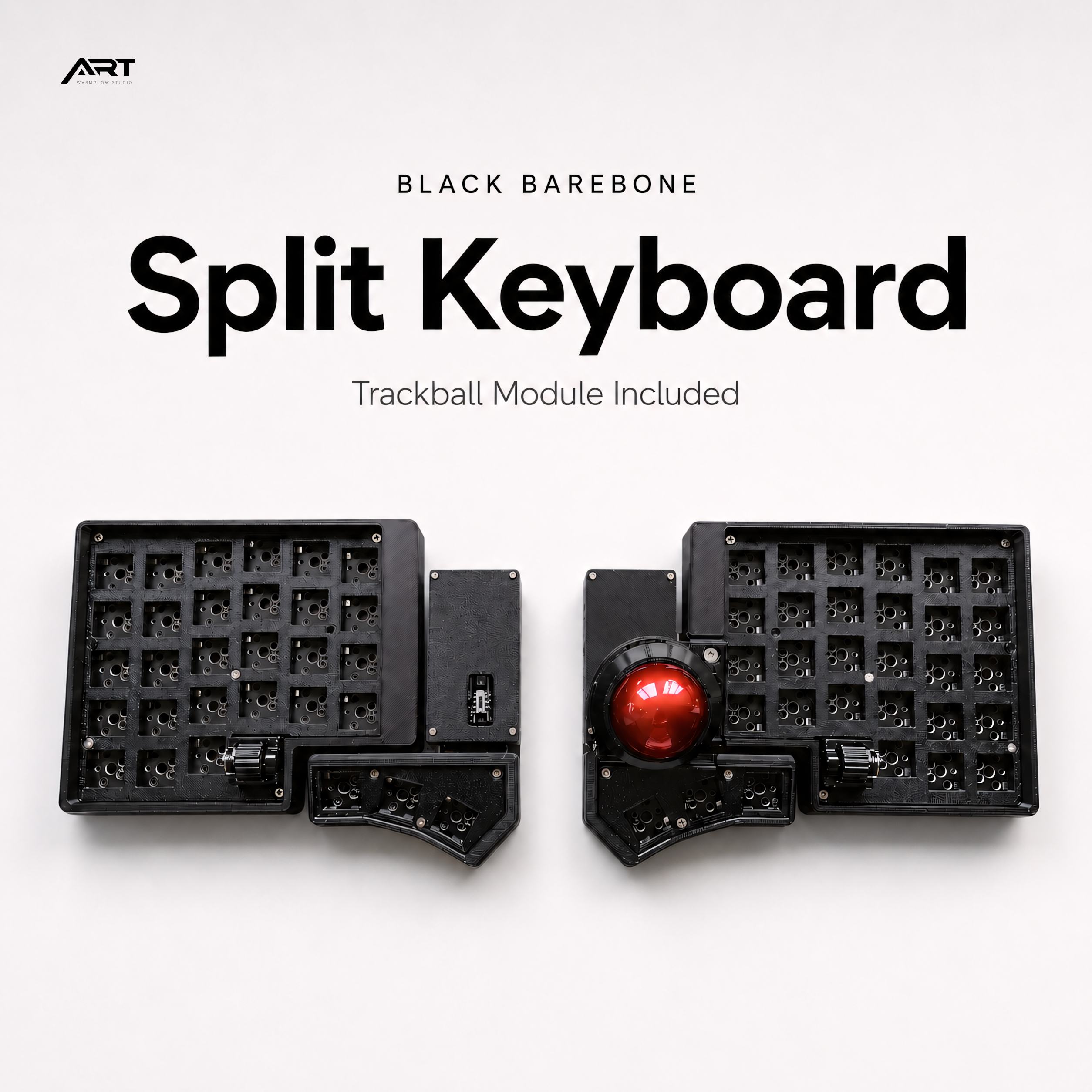 Wireless Split Trackball Keyboard | Prebuilt ZMK Ergonomic Mechanical Keyboard