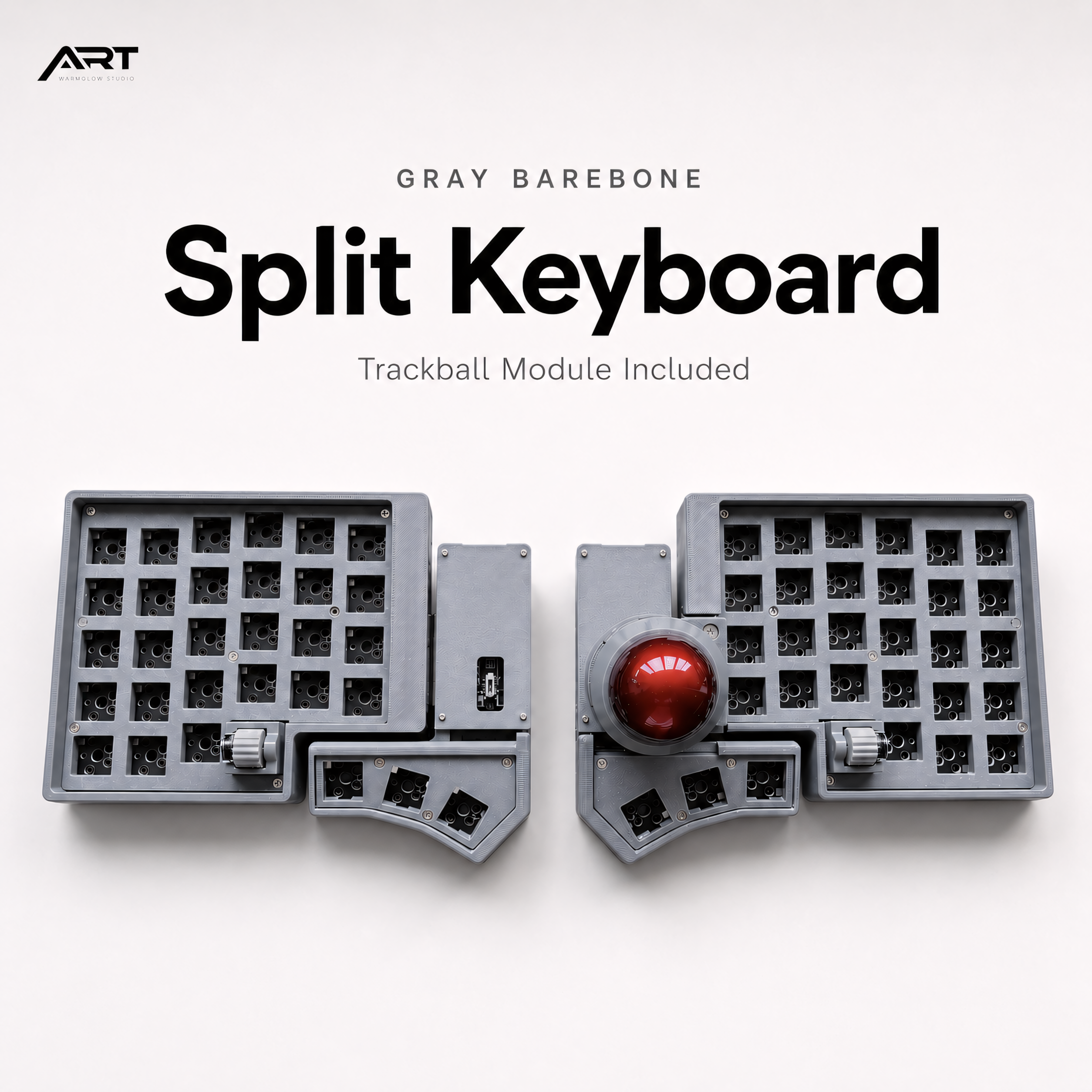 Wireless Split Trackball Keyboard | Prebuilt ZMK Ergonomic Mechanical Keyboard