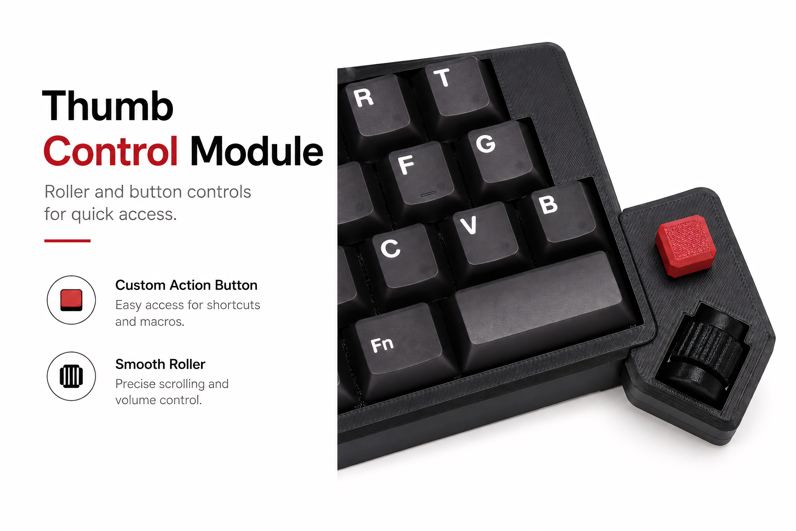 Split Trackball Mechanical Keyboard with OLED Display – ZMK Wireless
