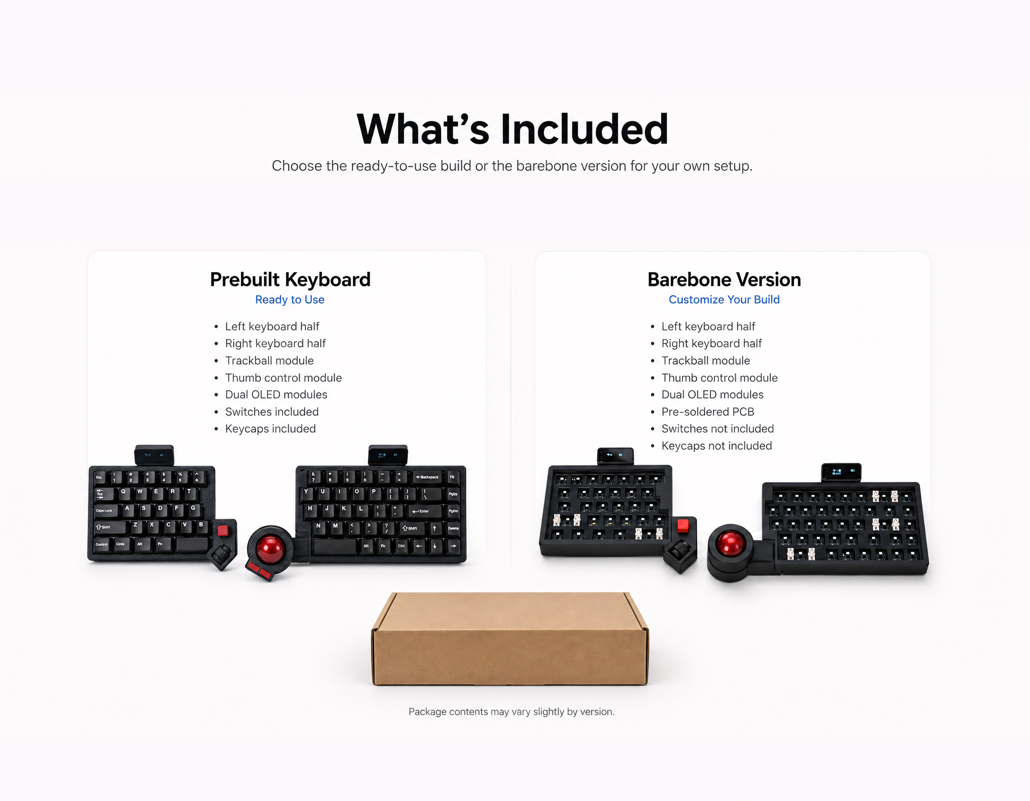 Split Trackball Mechanical Keyboard with OLED Display – ZMK Wireless