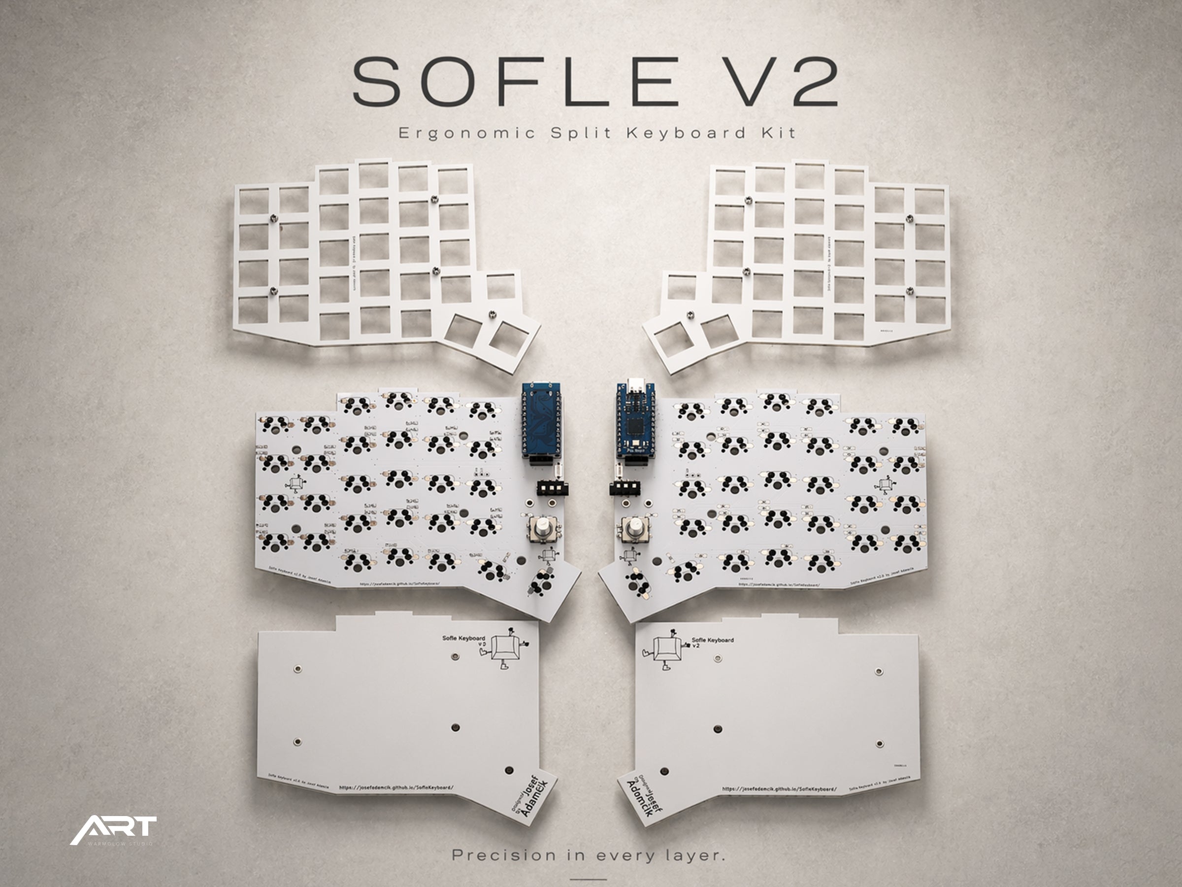 Sofle V2 Split Keyboard — Acrylic Case, QMK VIA, Prebuilt or Wireless