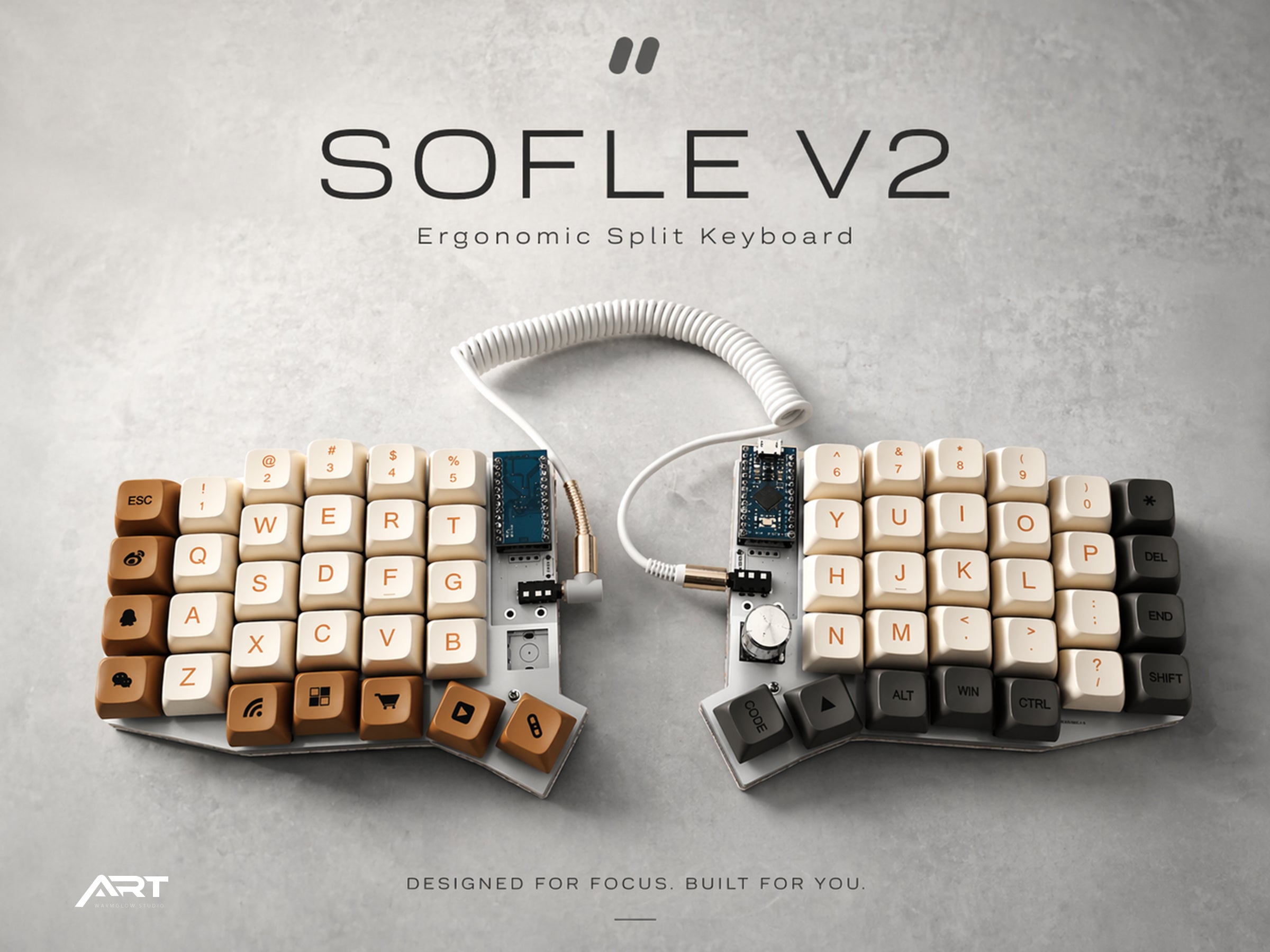 Sofle V2 Split Keyboard — Acrylic Case, QMK VIA, Prebuilt or Wireless
