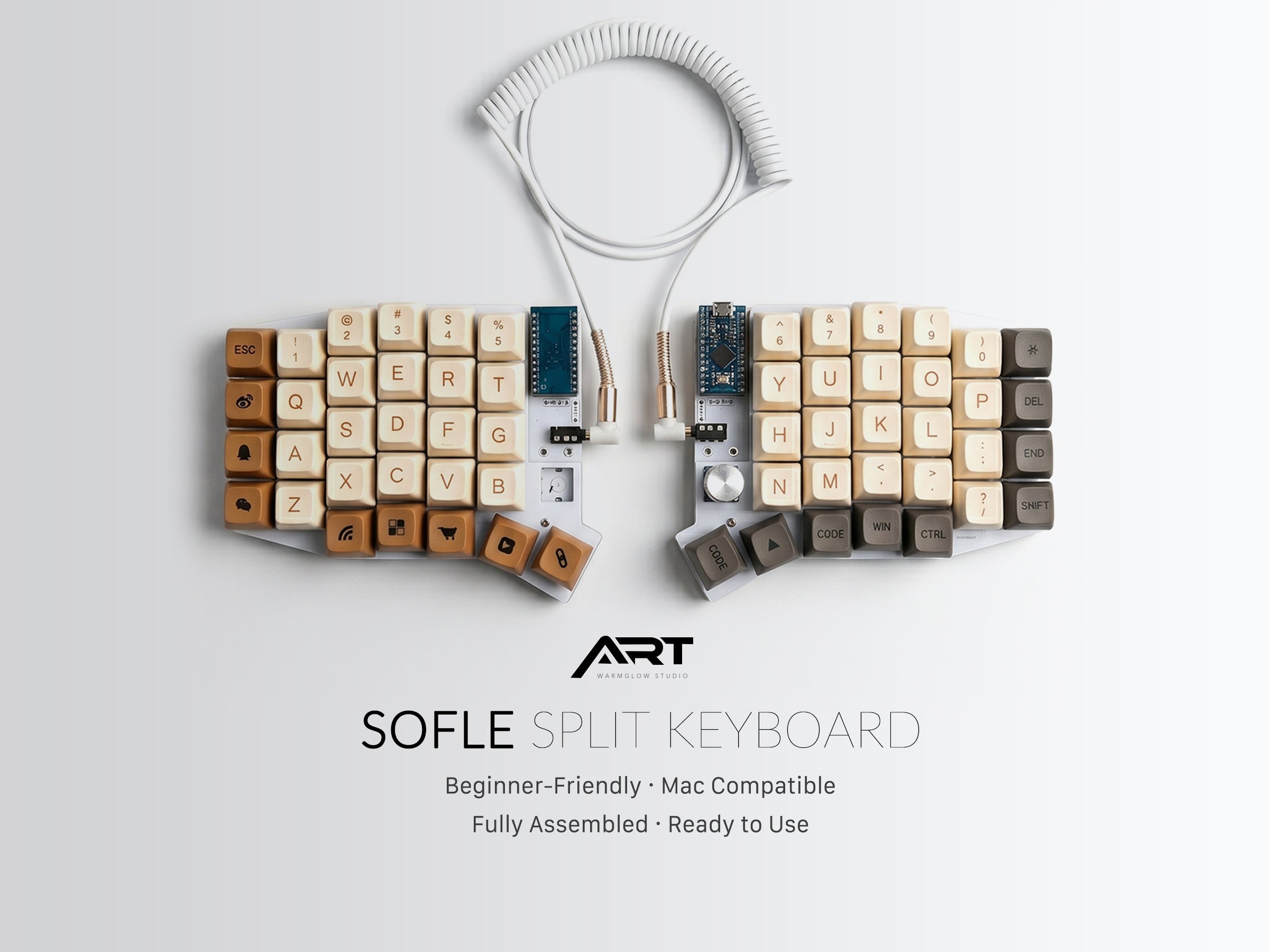 Sofle V2 Split Keyboard — Acrylic Case, QMK VIA, Prebuilt or Wireless