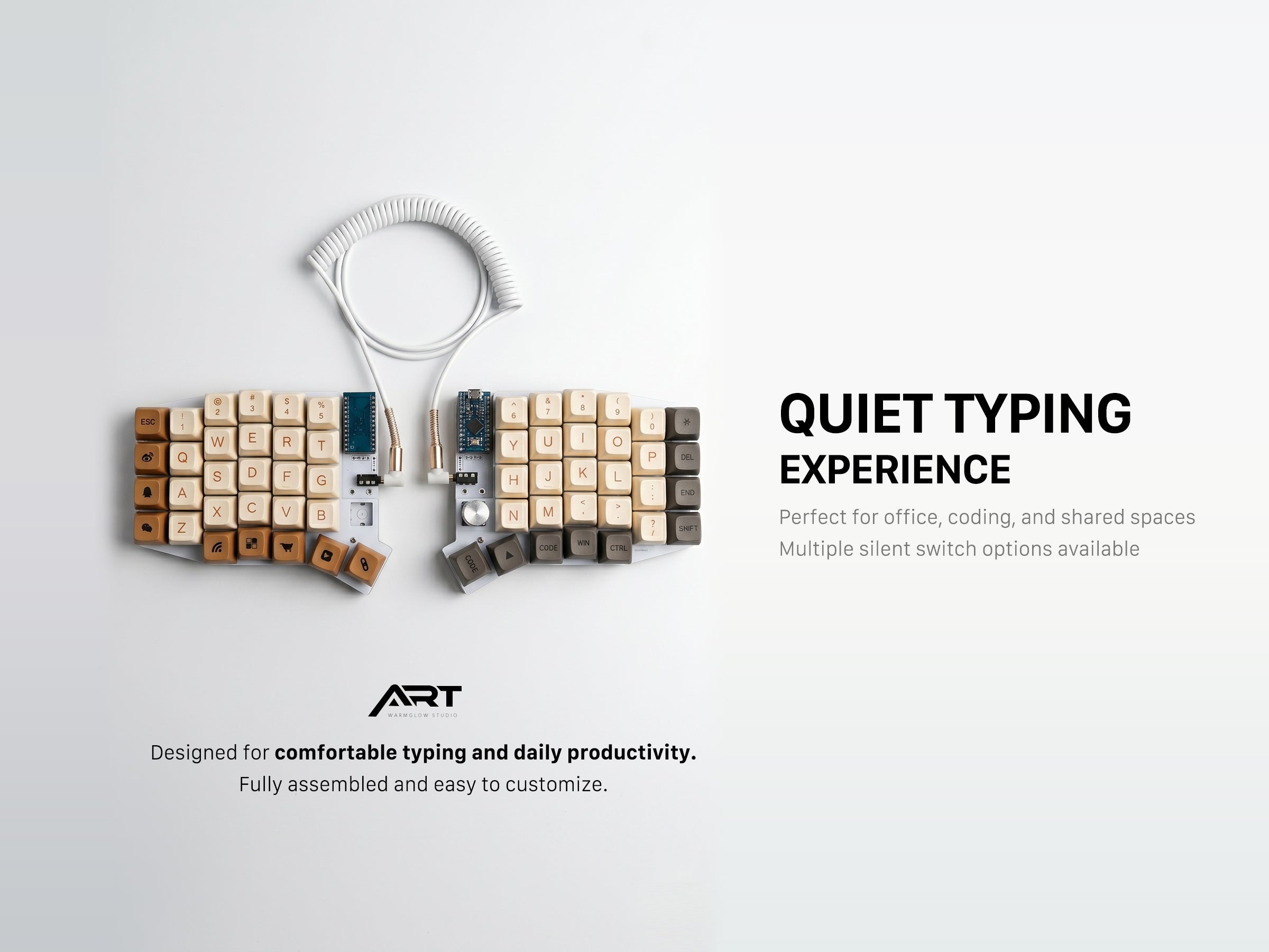 Sofle V2 Split Keyboard — Acrylic Case, QMK VIA, Prebuilt or Wireless