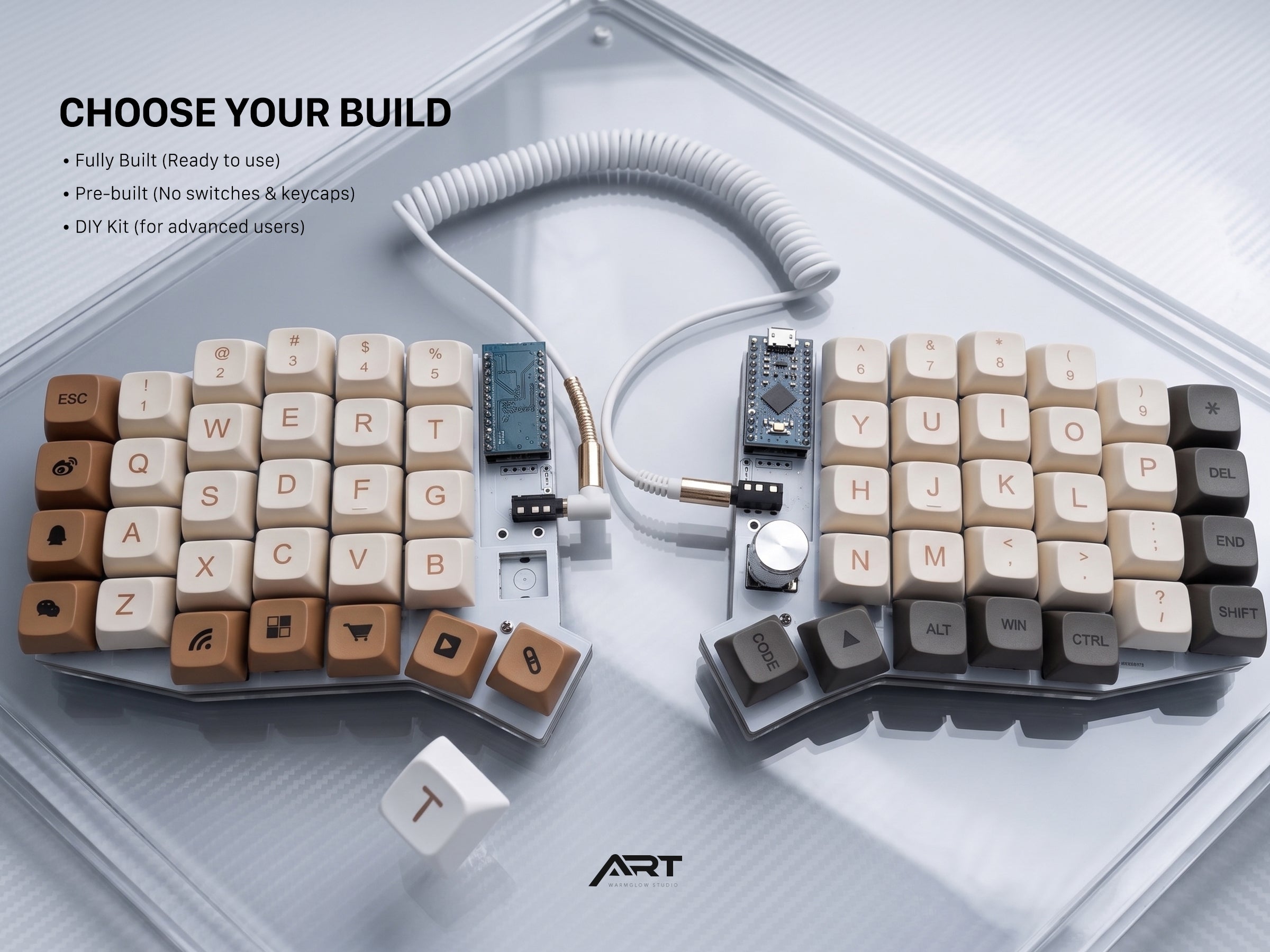 Sofle V2 Split Keyboard — Acrylic Case, QMK VIA, Prebuilt or Wireless